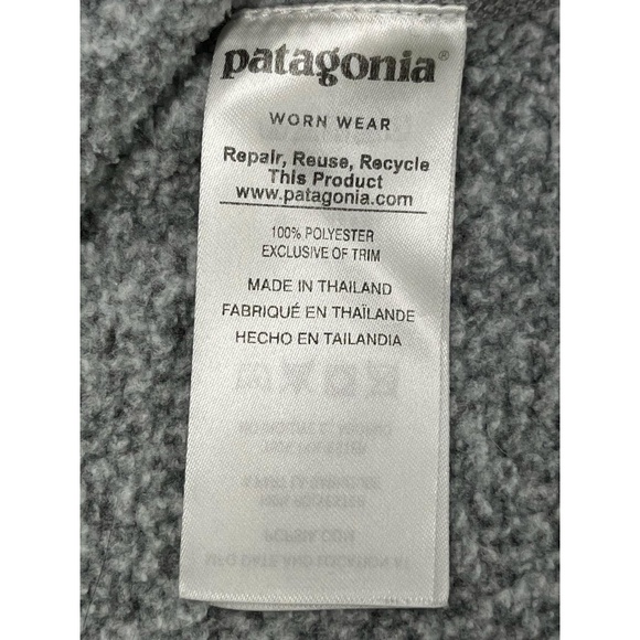 Patagonia Heathered Grey Womens 1/4 Zip Stand Collar Better Sweater Fleece Small - Picture 7 of 8
